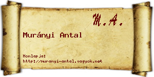 Murányi Antal névjegykártya